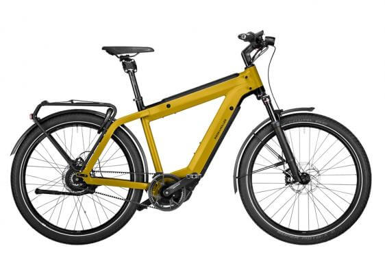 Bicicletă electrică RM Supercharger GT vario HS HE53 cm '23 galbenă (1250Wh, Nyon, GX, cu geantă de blocare)