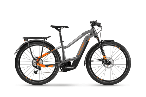 Bicicleta electrica Haibike Trekking 10 i625Wh TR48 cm '22 argintiu/portocaliu