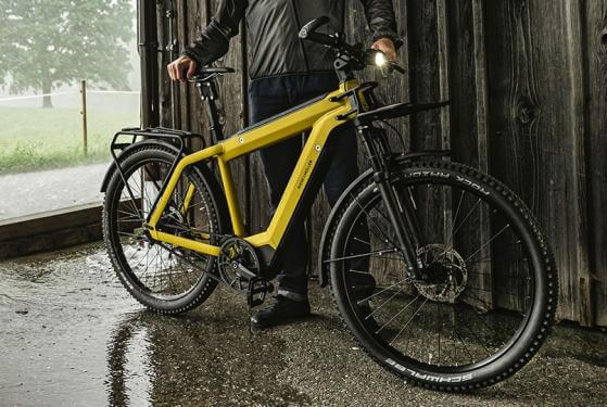 Bicicletă electrică RM Supercharger GT vario HS HE53 cm '23 galbenă (1250Wh, Nyon, GX, cu geantă de blocare)