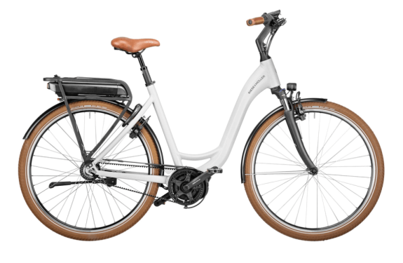 Bicicleta electrica alba RM Swing silent US51 cm '23 (500Wh, Intuvia, cu geanta de blocare, cos fata)