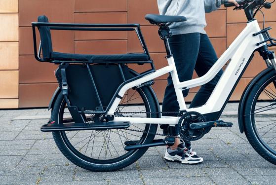 Bicicleta electrica RM Multicharger Mixte GT vario 750 TR47 cm '23 gri/galben (750Wh, Kiox300, cu geanta de blocare)