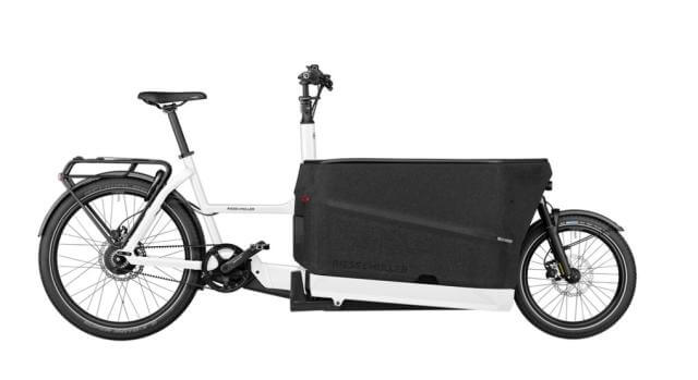 Bicicleta electrica RM Packster 70 vario '23 alba (625 Wh, Purion, cu doua scaune pentru copii)