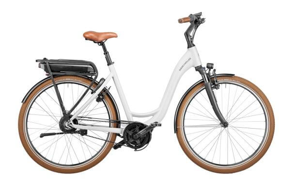 Bicicleta electrica RM Swing vario US46 cm '23 alba (500Wh, Intuvia, cu geanta de blocare)
