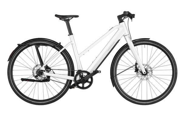 Bicicletă electrică albă RM UBN Seven silent US45 cm '23 (430Wh, LEDHub, kit de suspensie)