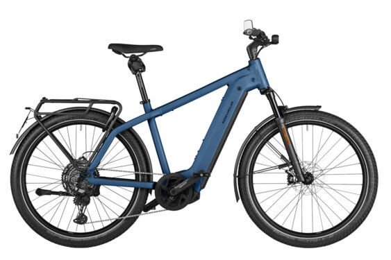 Bicicletă electrică RM Charger4 GT touring HS HE56 cm '25 albastră (750Wh, Cockpit, Kiox 300, kit Comfort, GX, portbagaj față, încuietoare cu geantă)